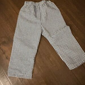 Kids Navy and White Gingham Elastic-Waist Pants